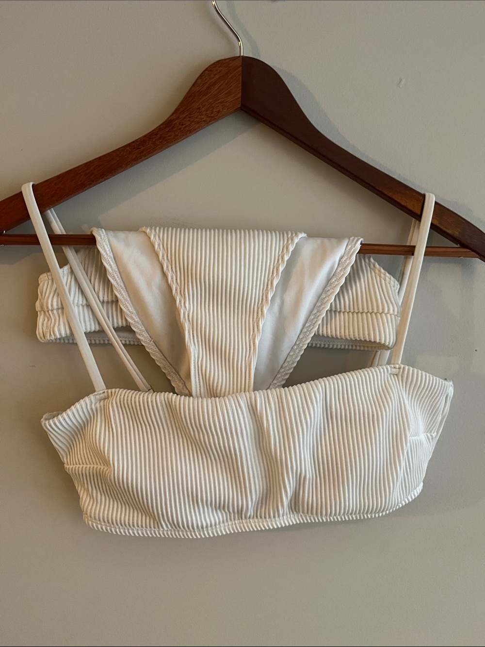 White Ribbed Hollister Bikini size XS